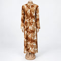 Rust Tie Dye Maxi Dress with long sleeves - front view