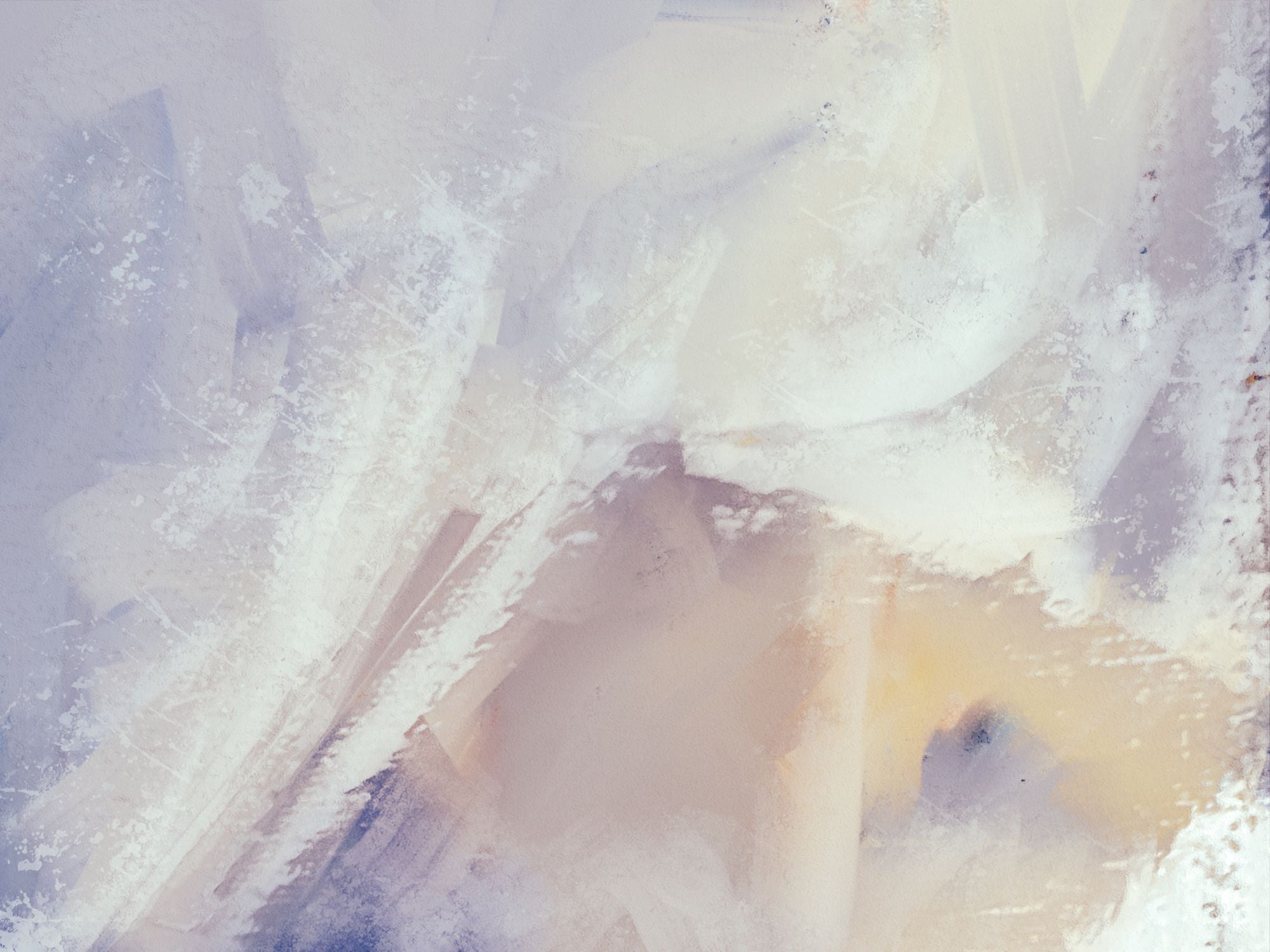 Abstract painting with soft lilac and cream brushstrokes